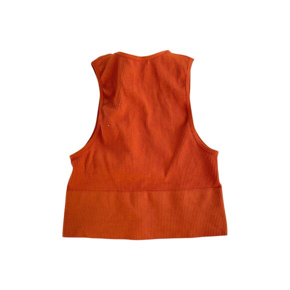 Urban Outfitters Out From Under Seamless Plunge Cropped Tank Top Orange Medium - Picture 2 of 5